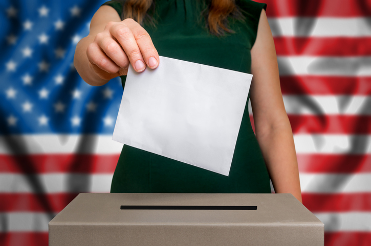 Election in USA - voting at the ballot box