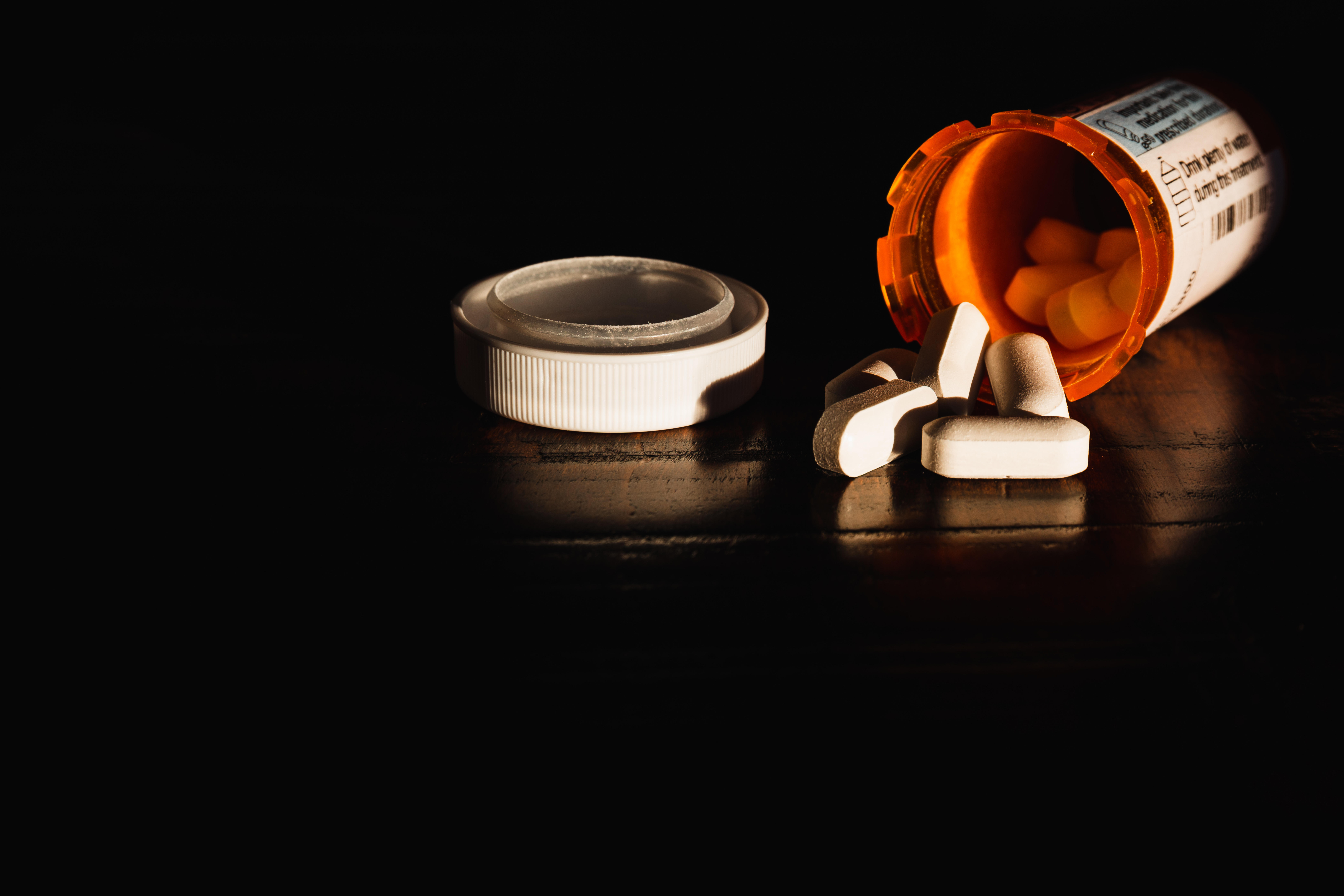 Prescription Pills Spilled on Table
