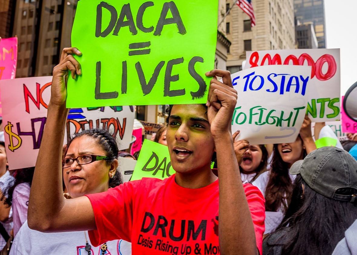 Protestor with DACA sign