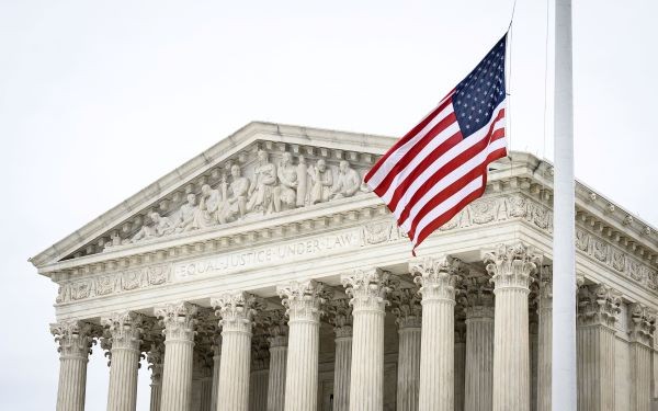 Supreme Court w American flag