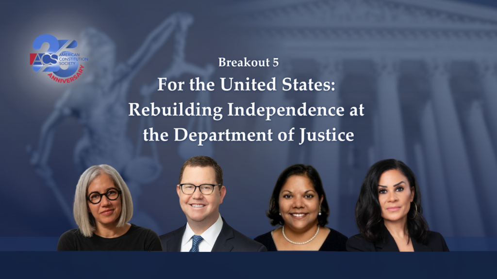 For the United States: Rebuilding Independence at the Department of Justice